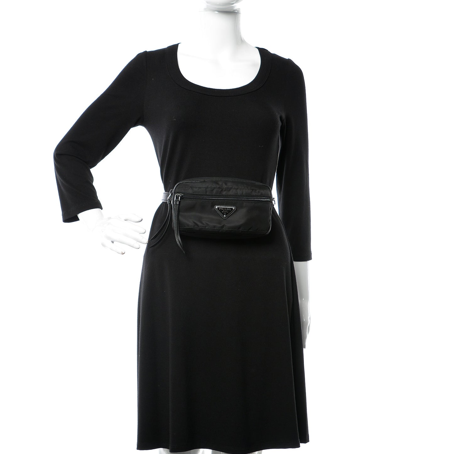 Tessuto Nylon Saffiano Belt Bag Black