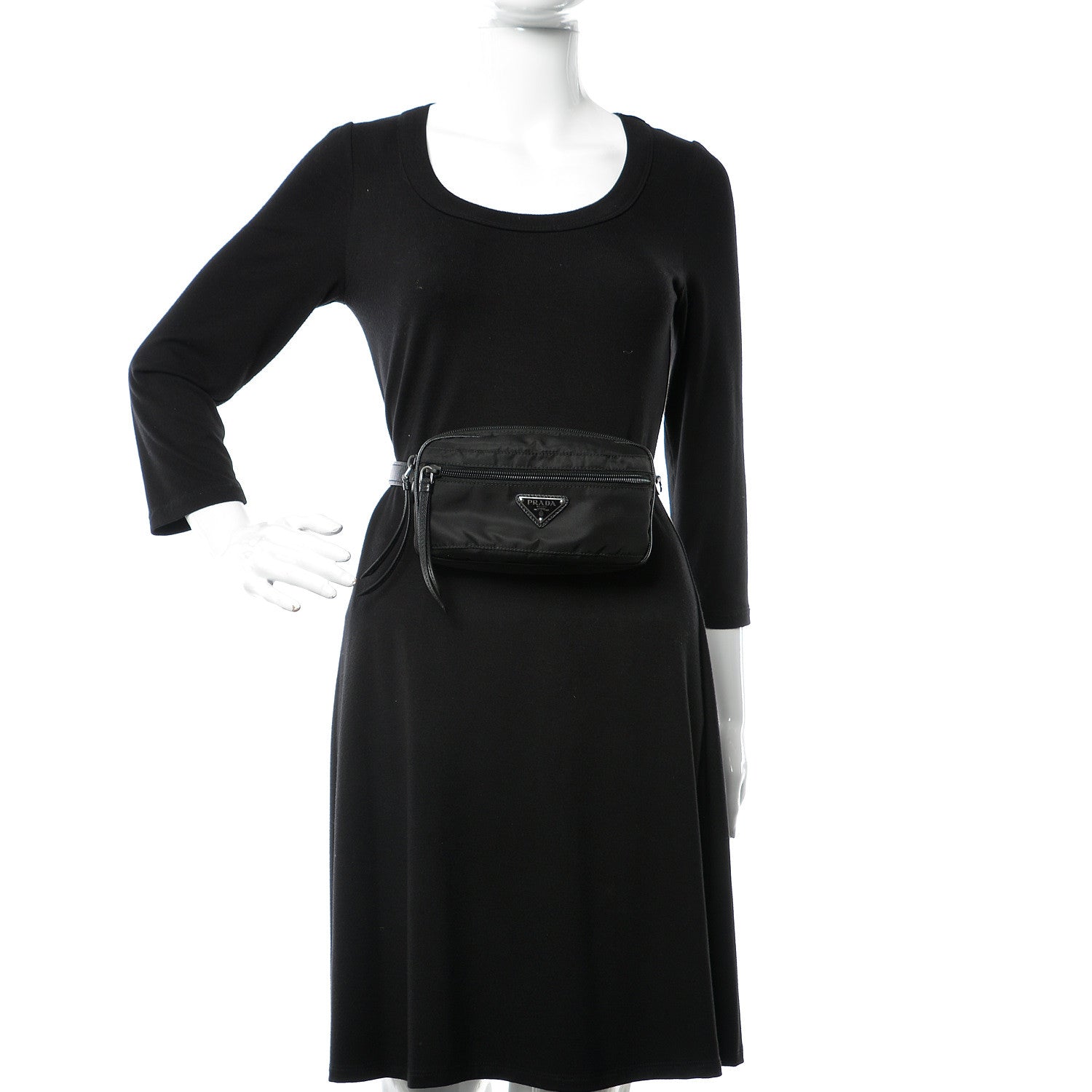 Prada Tessuto Nylon Saffiano Belt Bag Black 2 of 10