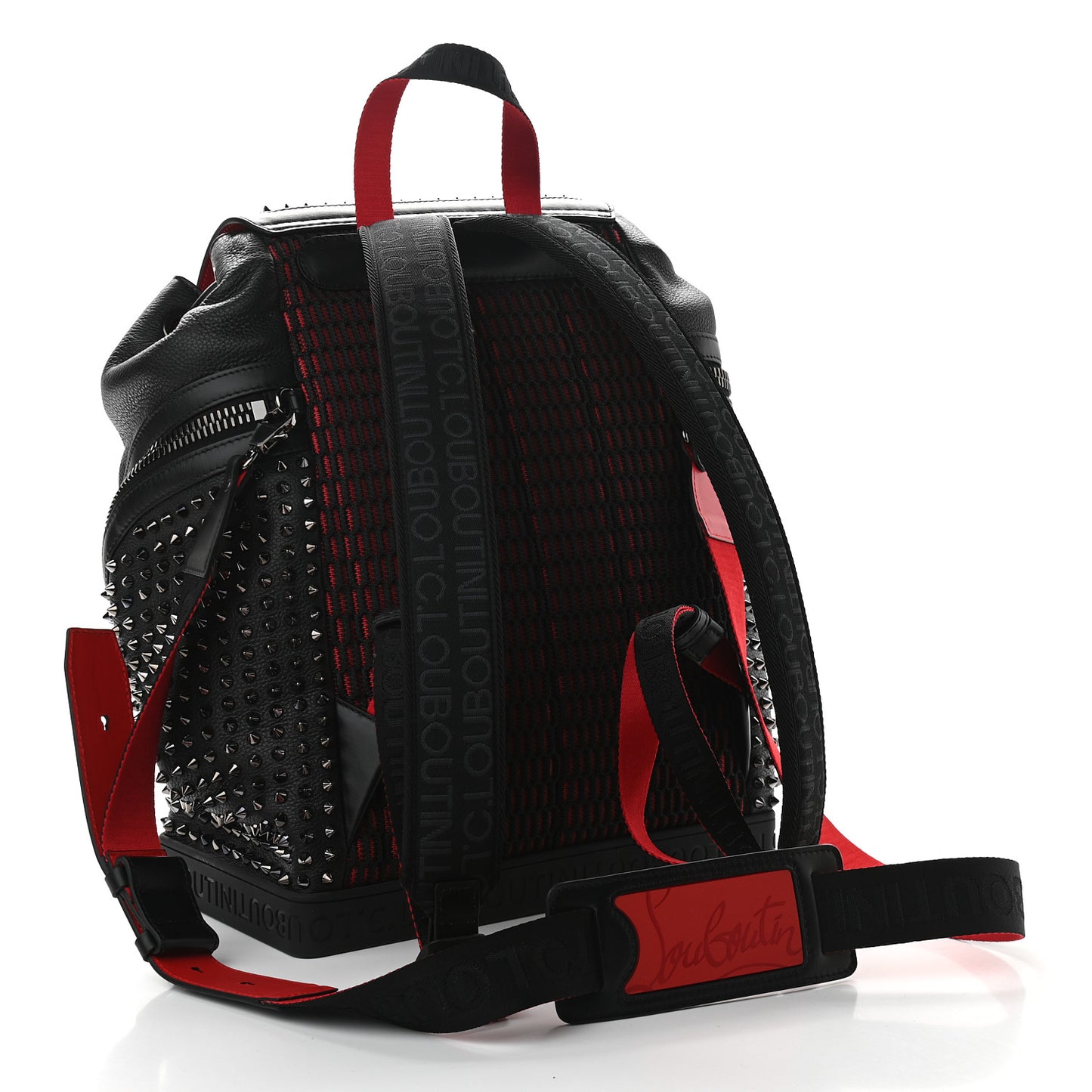 Calfskin Spiked Explorafunk Backpack Black