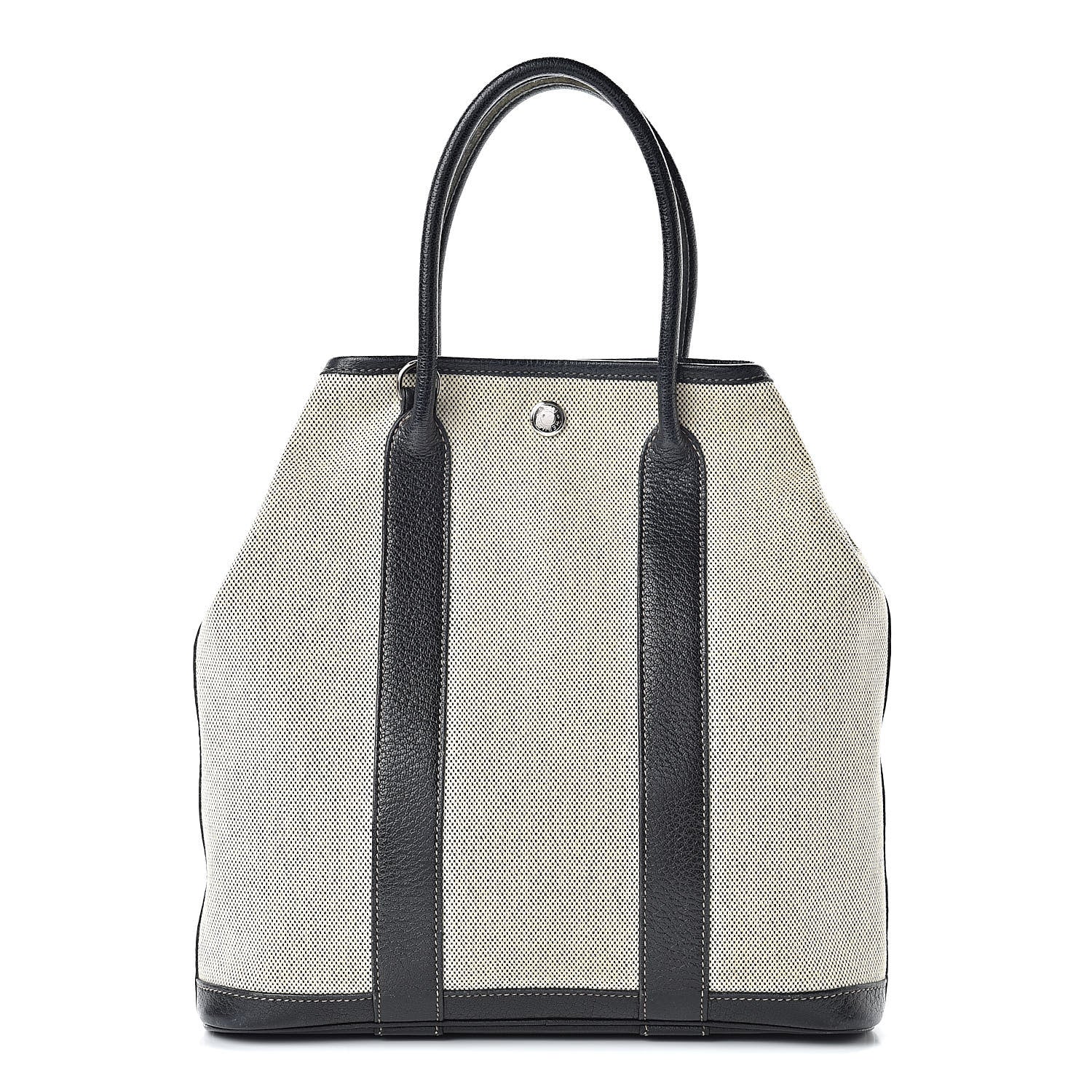 Hermes Buffle Skipper Toile Garden Party Vertical Tote Black 1 of 16