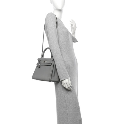 Hermes Togo Horseshoe Kelly Retourne 28 Gris Mouette 2 of 11
