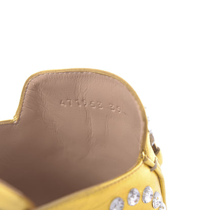 Gucci Metallic Nappa Crystal Womens Princetown Slippers 39 Gold 7 of 9