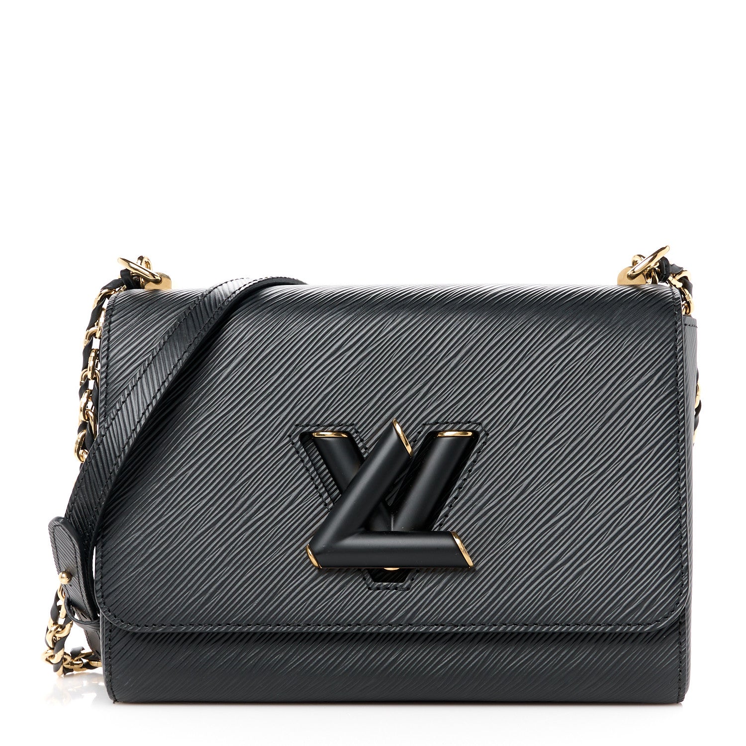 Louis Vuitton Epi Twist Shoulder Bag MM Matte Black Gold 1 of 12