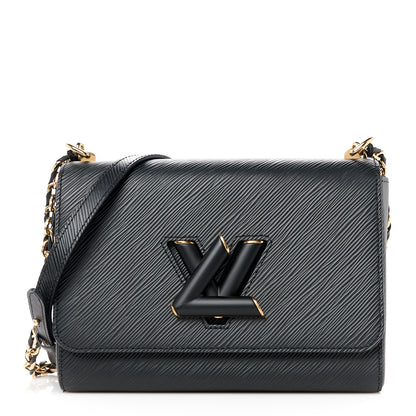 Louis Vuitton Epi Twist Shoulder Bag MM Matte Black Gold 1 of 12