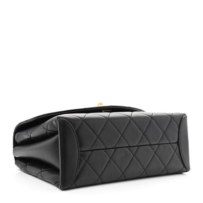 Chanel Lambskin Quilted Trendy Spirit Top Handle Flap Black 3 of 9