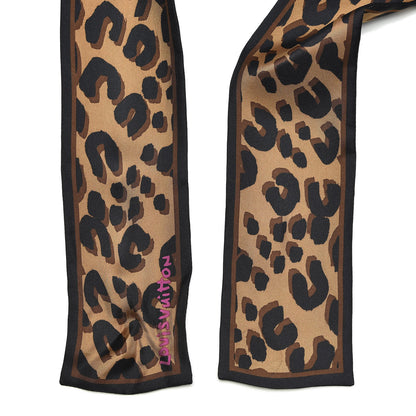 Louis Vuitton Silk Leopard Bandeau Scarf Marron 3 of 4