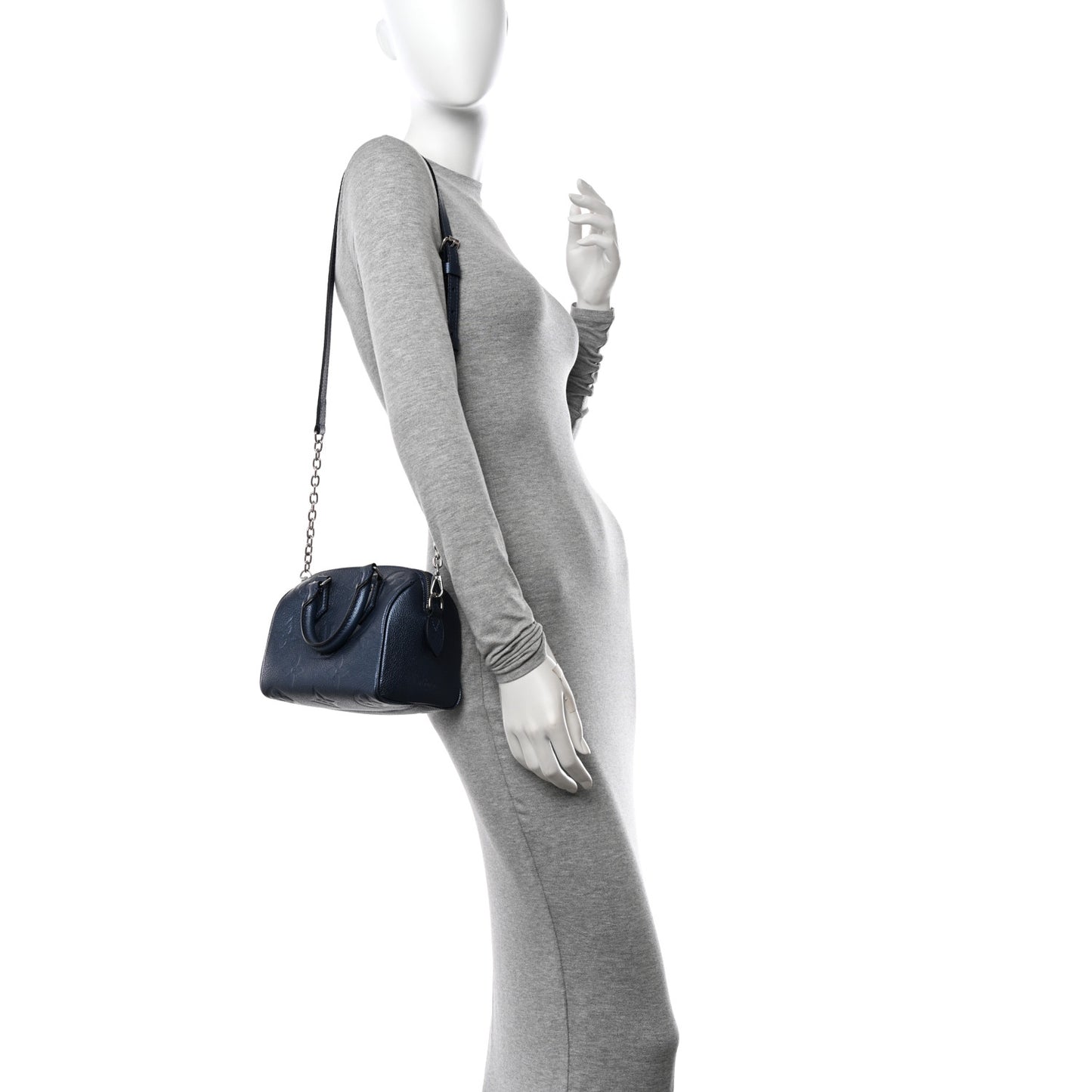 Metallic Empreinte Monogram Giant Speedy Bandouliere 20 Navy Nacre