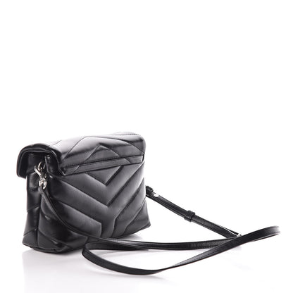 Saint Laurent Calfskin Y Quilted Monogram Toy Loulou Crossbody Bag Black 3 of 9