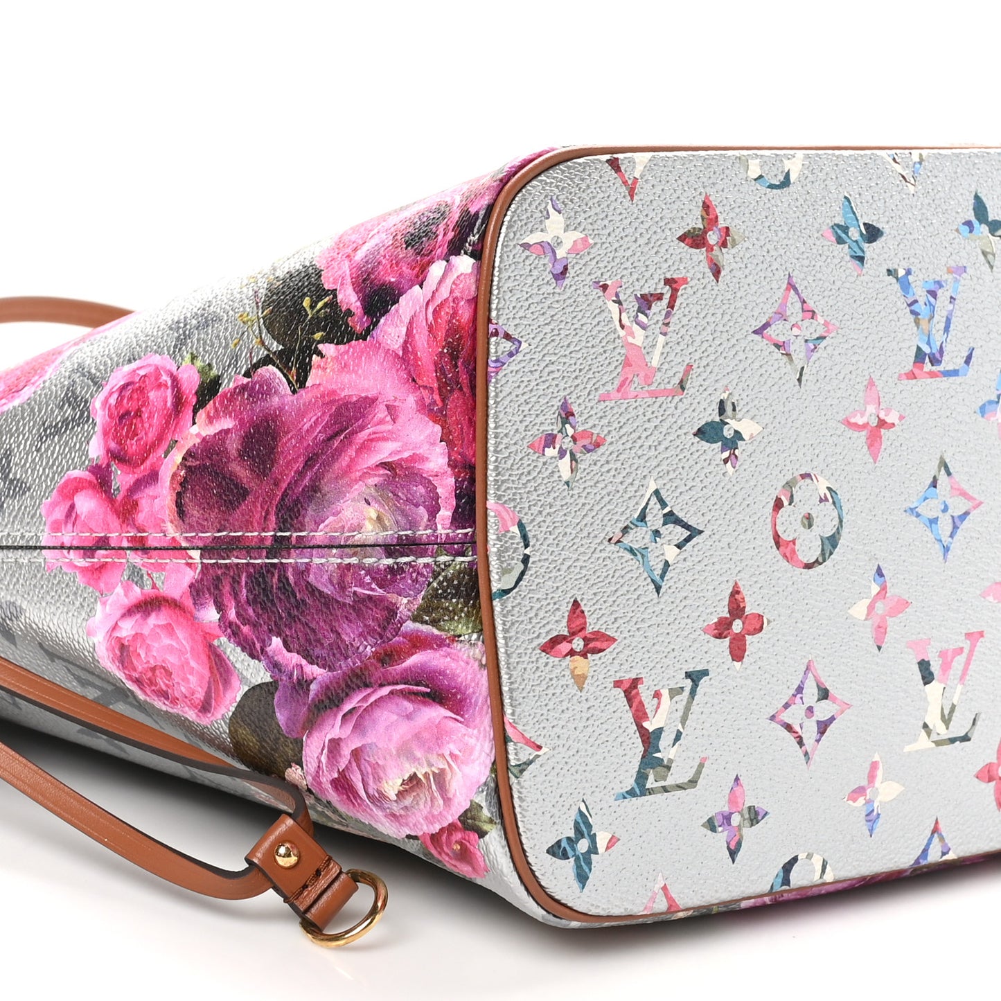 Metallic Monogram LV Garden Neverfull MM Silver