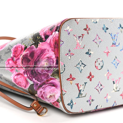 Louis Vuitton Metallic Monogram LV Garden Neverfull MM Silver 9 of 10