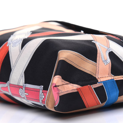 Hermes Silk Barenia Cavalcadour Airsilk Backpack Black Bleu Marine Fauve 14 of 15
