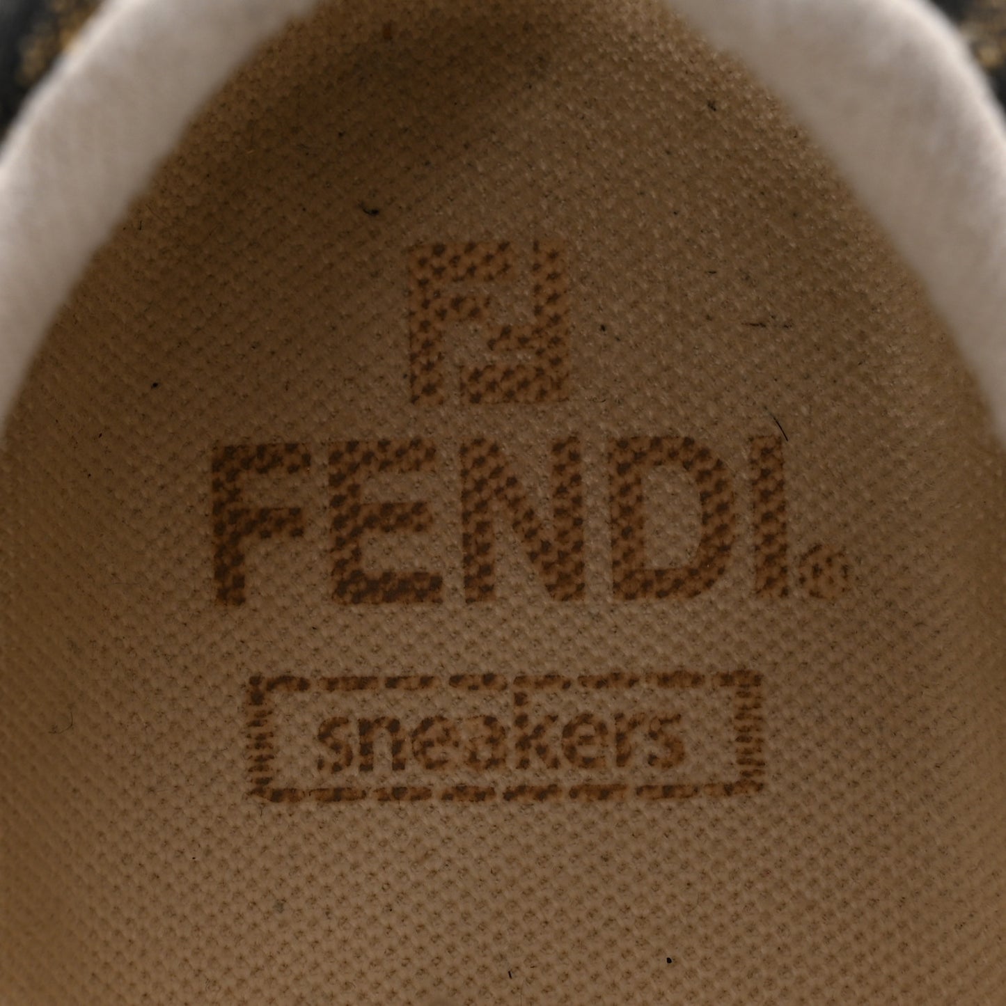 Suede Vitello Fendi Logo Match Low Top Sneakers 39 Cream Tobacco Black