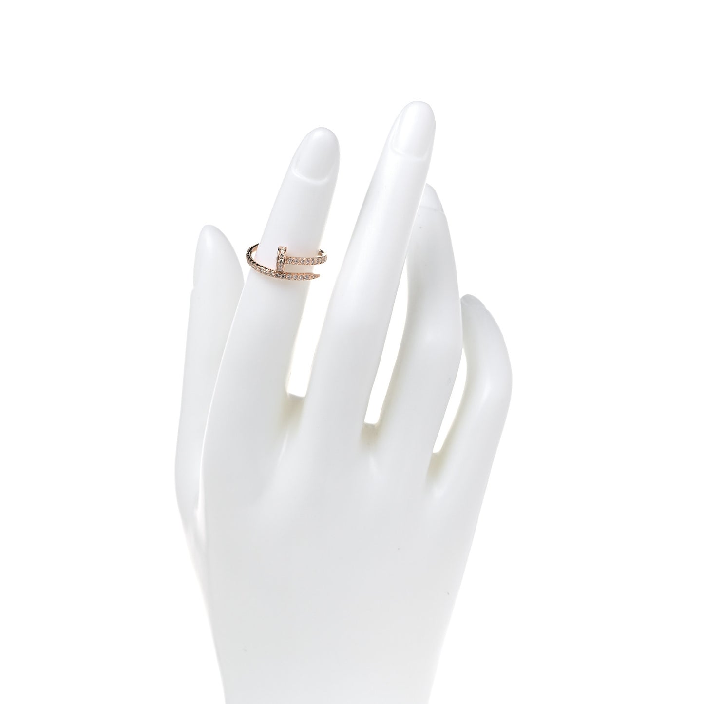 18K Pink Gold Diamond Juste Un Clou Paved Ring 48 4.5