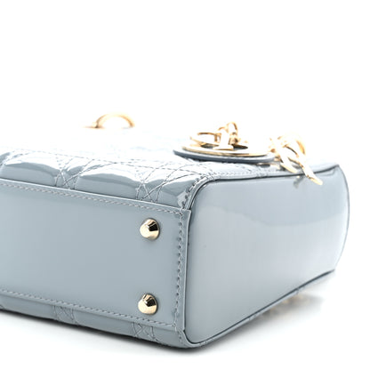Christian Dior Patent Cannage Mini Lady Dior Light Blue 10 of 11