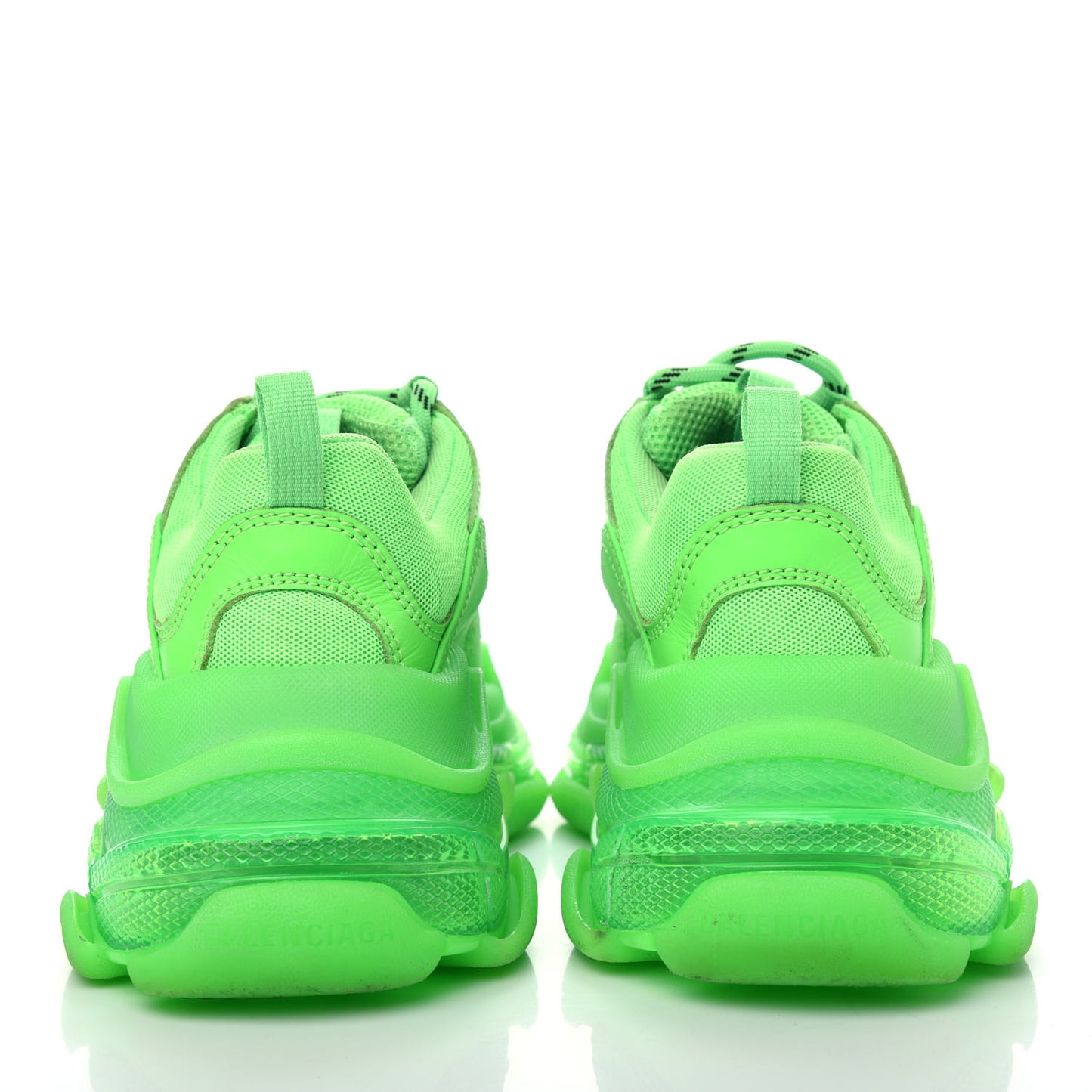 Fabric Mesh Clear Sole Womens Triple S Sneakers 37 Fluo Green