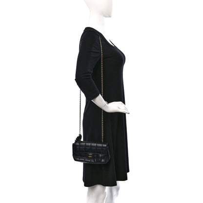 Chanel Lambskin Quilted Mini Chocolate Bar Camellia Flap Black 2 of 10