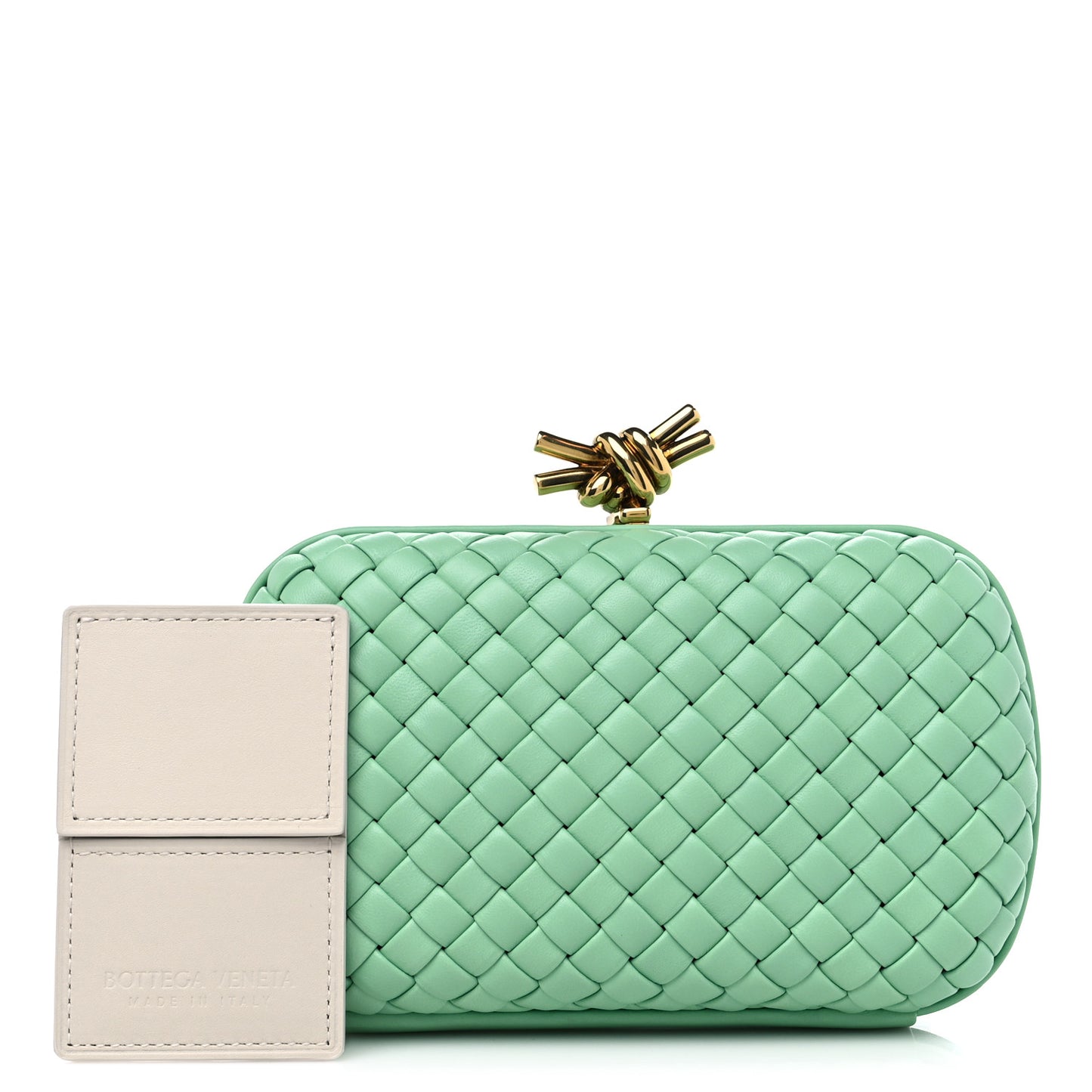Nappa Intrecciato Knot Clutch Siren