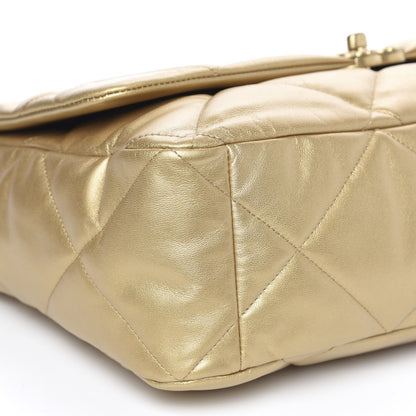 Chanel Metallic Goatskin Quilted Maxi 19 Flap Gold 8 of 10