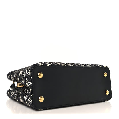 Louis Vuitton Calfskin Since 1854 Embroidered Capucines PM Black 4 of 9