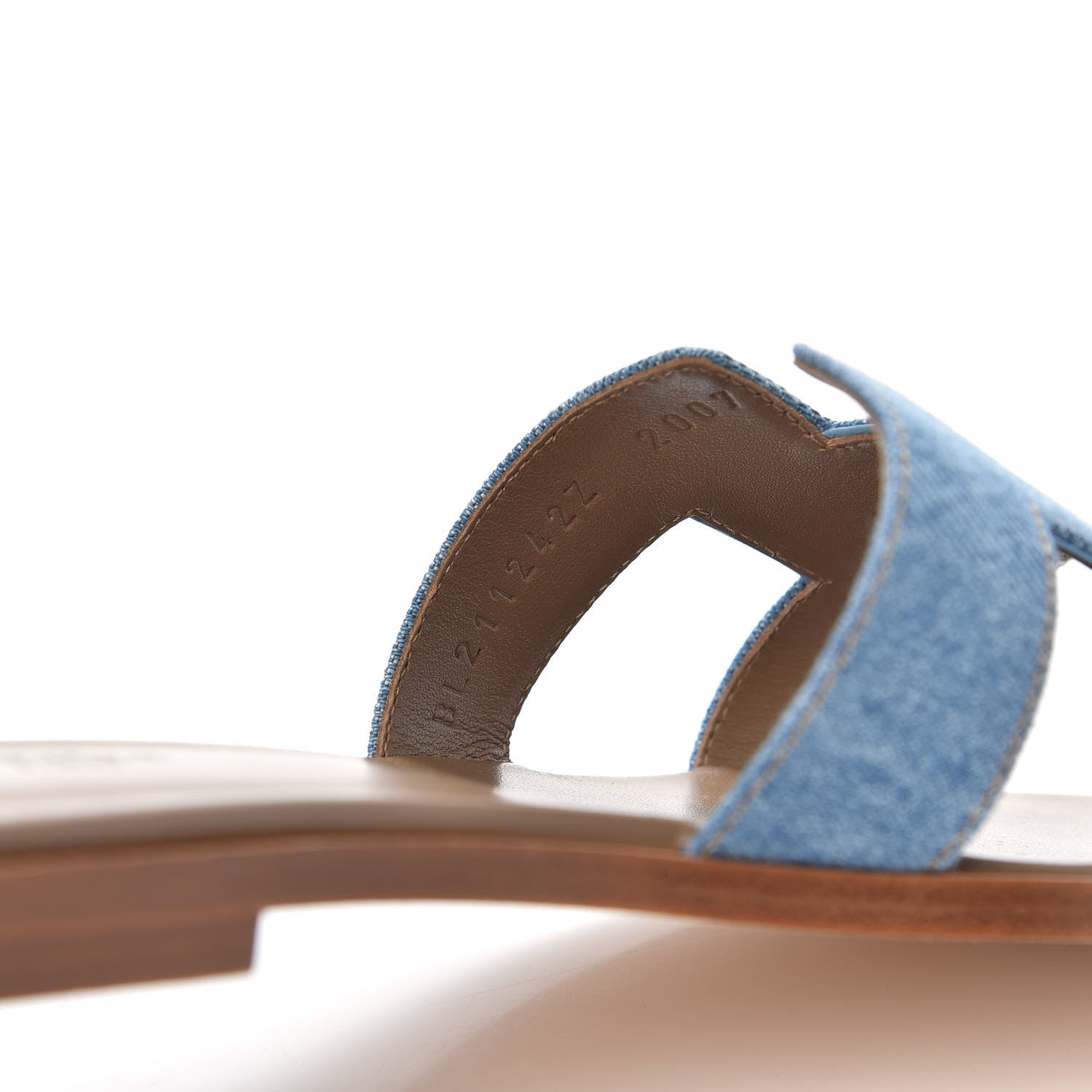 Hermes Denim Canvas Oran Sandals 37 Bleu Clair 8 of 9
