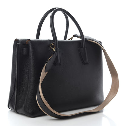 MCM Grained Calfskin Large Milla Tote Black 3 of 11