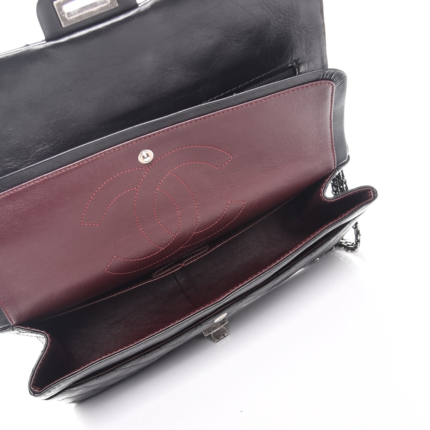 Aged Calfskin Quilted 2.55 Reissue 226 Flap Black