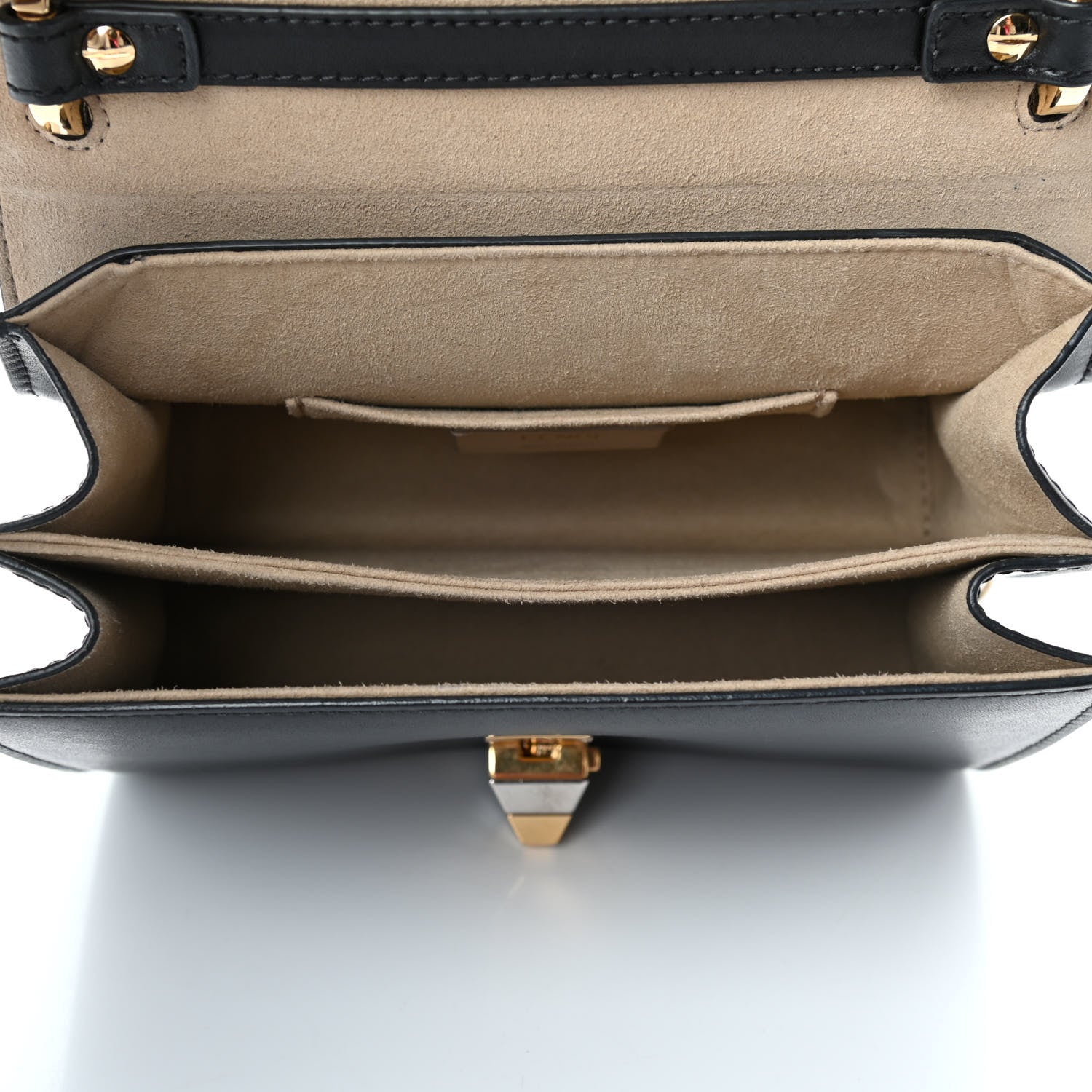 Fendi Vitello Liberty FF 1974 Embossed Small Kan I Shoulder Bag Black 4 of 4