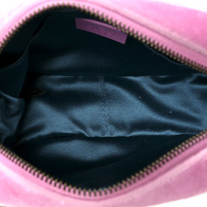 Gucci Velvet Matelasse Marquise Crystals Mini GG Marmont Chain Shoulder Bag Malva 5 of 11