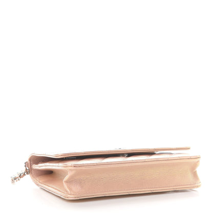 Chanel Iridescent Calfskin Quilted Wallet On Chain WOC Pink 3 of 9