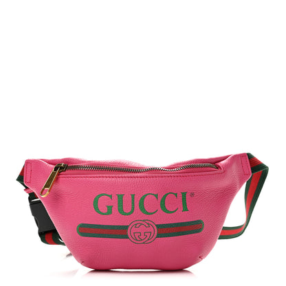 Gucci Grained Calfskin Small Logo Belt Bag Box Pink Green 1 of 11