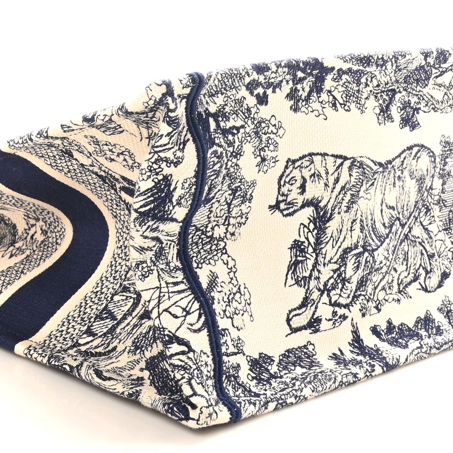 Canvas Embroidered Medium Dioriviera Toile De Jouy Book Tote Blue