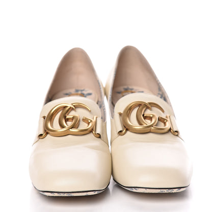 Gucci Malaga Kid GG Victoire 55mm Loafer Pumps 41 Vintage White 2 of 17
