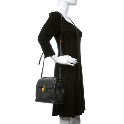 Tom Ford Calfskin Medium Leonica Padlock Satchel Bag Black 2 of 14