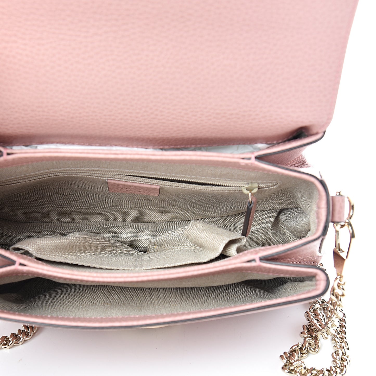 Dollar Calfskin Interlocking G Top Handle Shoulder Bag Soft Pink