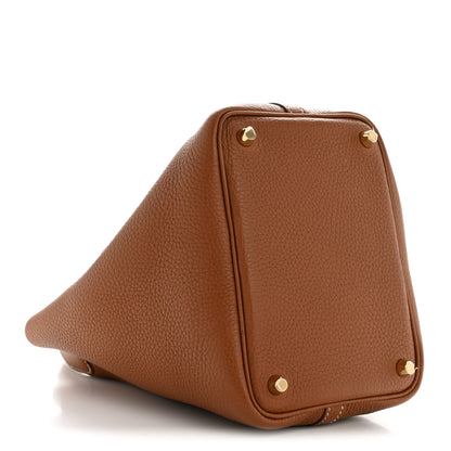 Hermes Taurillon Clemence Picotin Lock 18 PM Gold 4 of 11