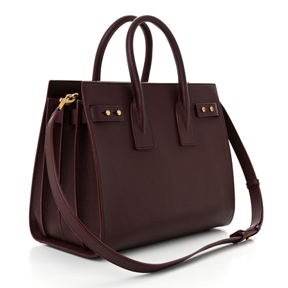 Saint Laurent Grained Calfskin Small Supple Sac De Jour Rouge Cabernet 3 of 10