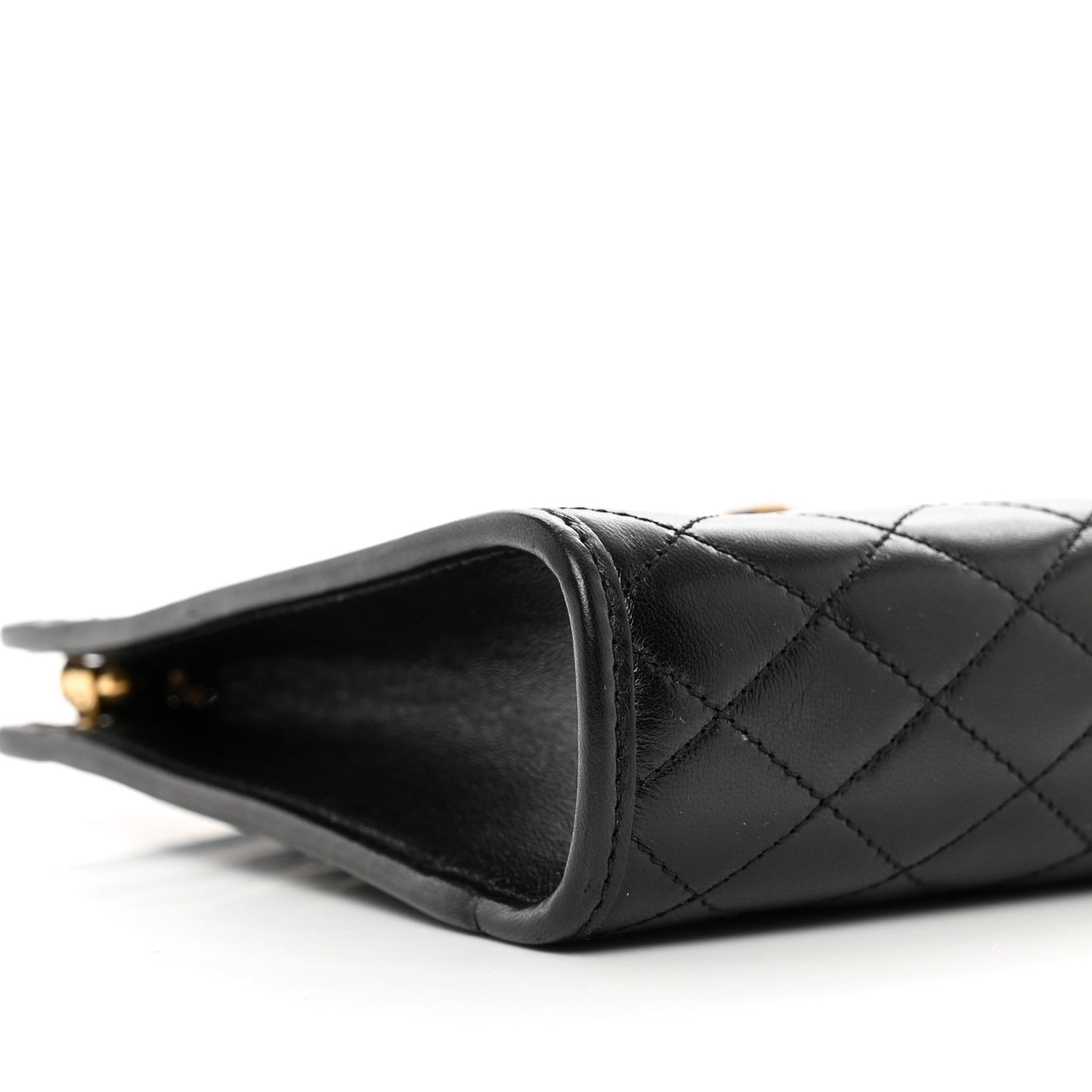 Lambskin Quilted Monogram Baby Victoire Chain Clutch Bag Black