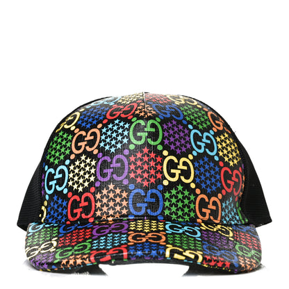 Gucci GG Supreme Monogram Psychedelic Baseball Hat M 58 Black 2 of 6