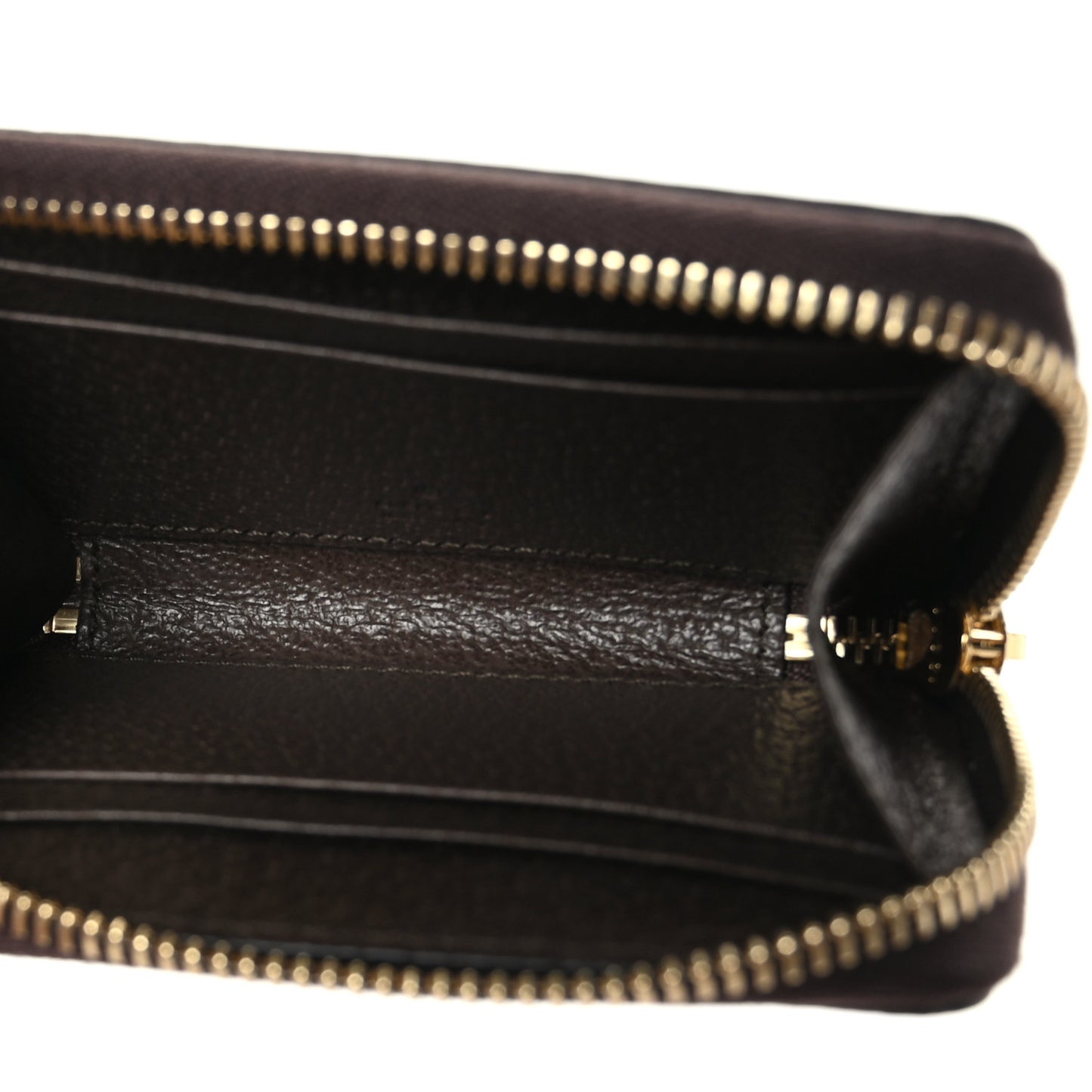 GG Supreme Monogram Textured Dollar Calfskin Web Ophidia Zip Around Card Case Wallet Beige Ebony New Acero