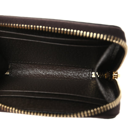 Gucci GG Supreme Monogram Textured Dollar Calfskin Web Ophidia Zip Around Card Case Wallet Beige Ebony New Acero 5 of 6