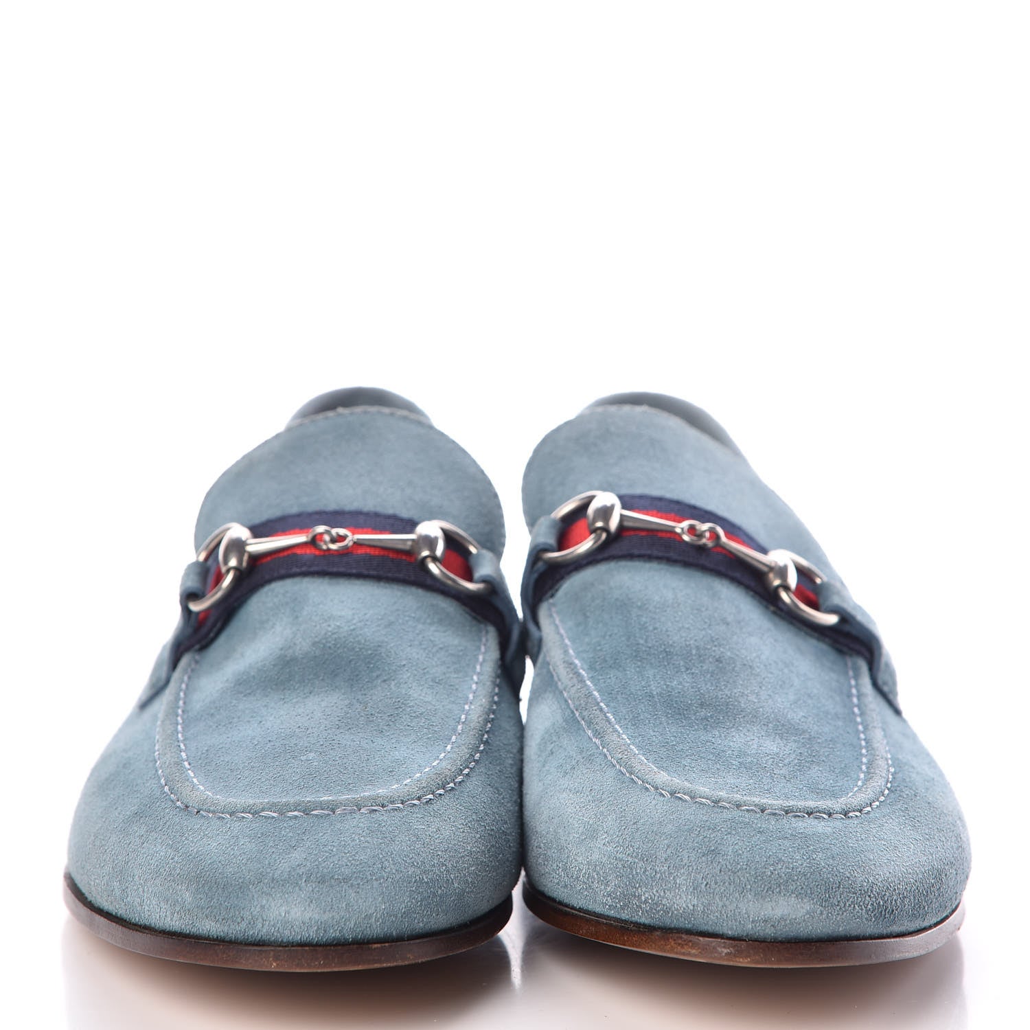 Gucci Suede Mens Horsebit Loafers 39.5 Blue 2 of 9