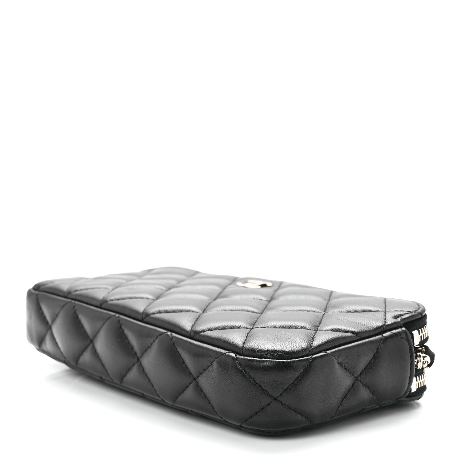 Chanel Lambskin Quilted Small Clutch With Chain Black 10 of 12