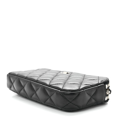 Chanel Lambskin Quilted Small Clutch With Chain Black 10 of 12