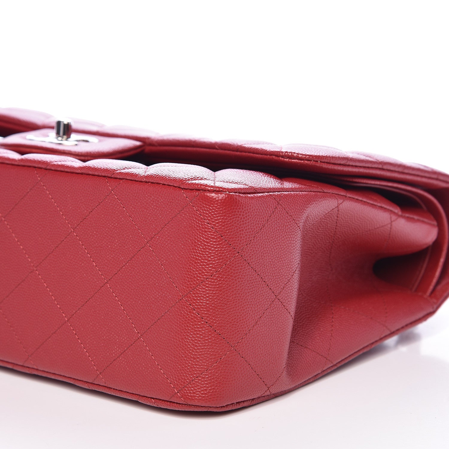 Chanel Caviar Quilted Jumbo Double Flap Red 9 of 14