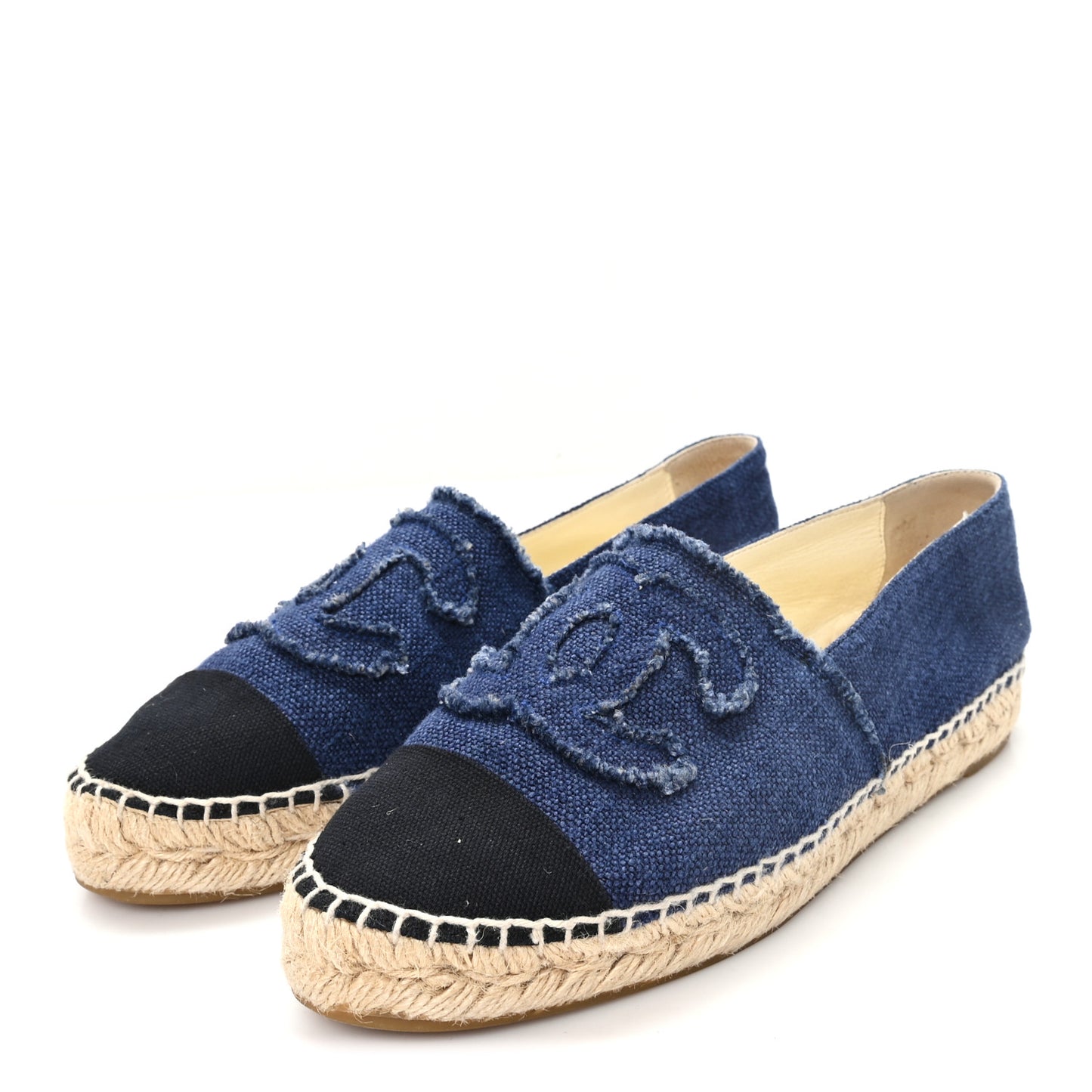 Denim Toile CC Espadrilles 37 Navy Black