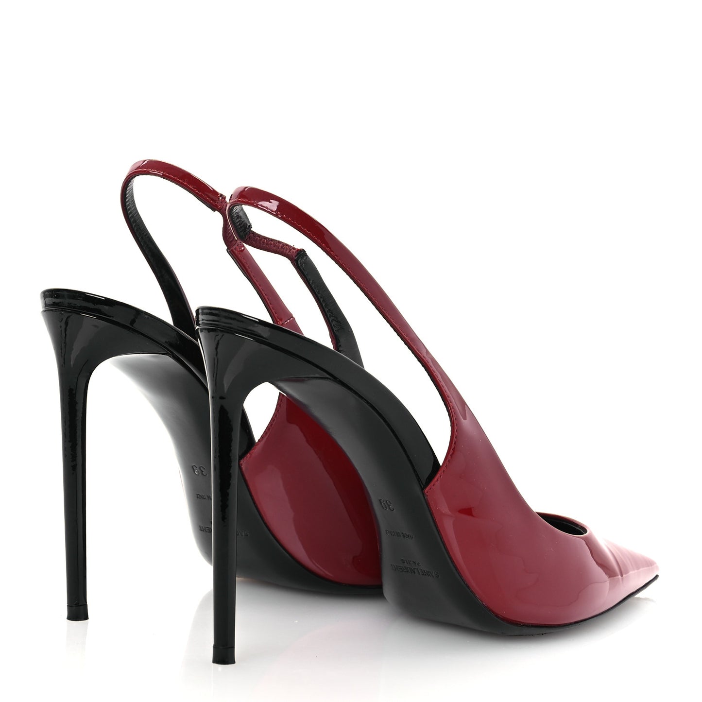 Patent Calfskin Zoe 105 Slingback Pump 39 Opyum Red
