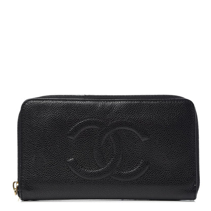 Chanel Caviar CC Timeless Large Zip Around Wallet Black 1 of 12