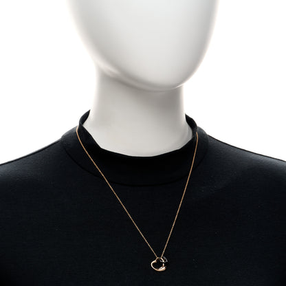 Tiffany 18K Rose Gold Black Jade 16mm Elsa Peretti Double Open Heart Pendant Necklace 2 of 4