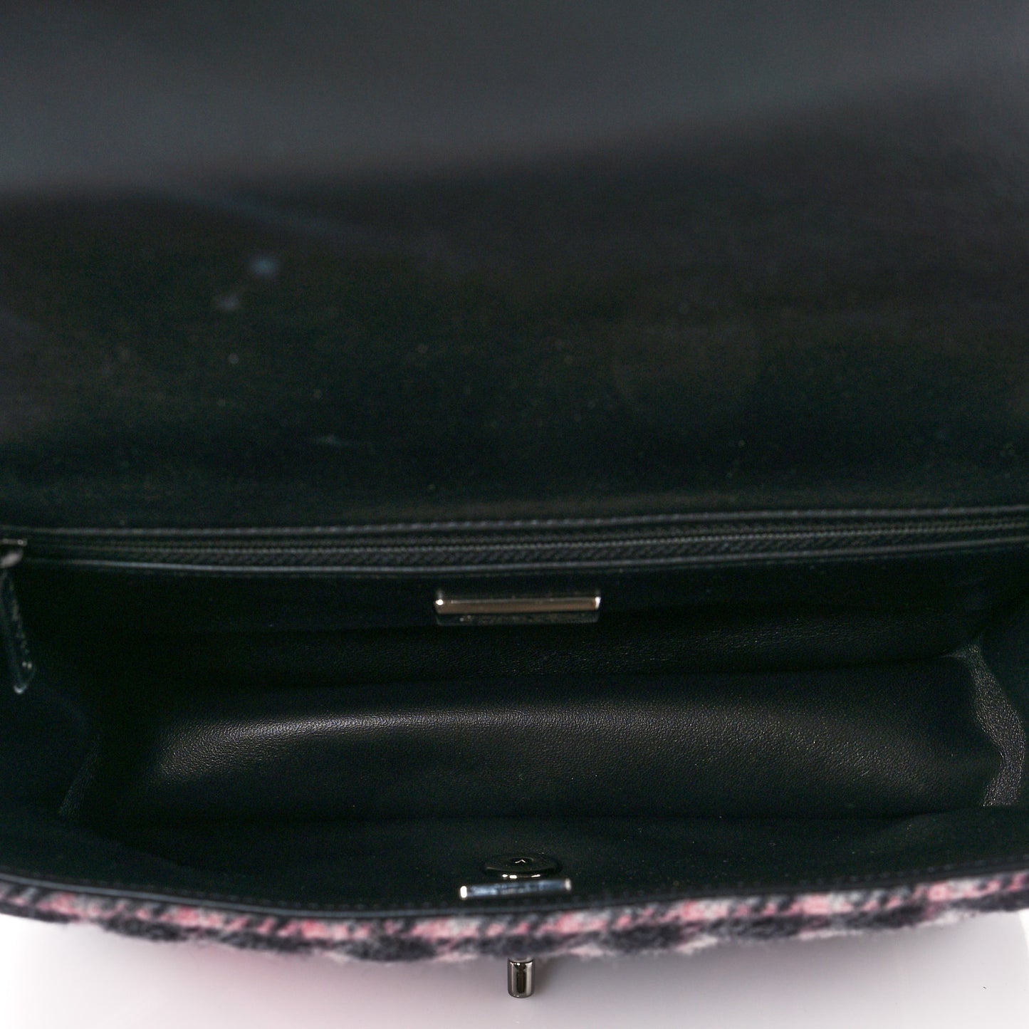 Wool Patchwork Medium Single Flap Pink Grey