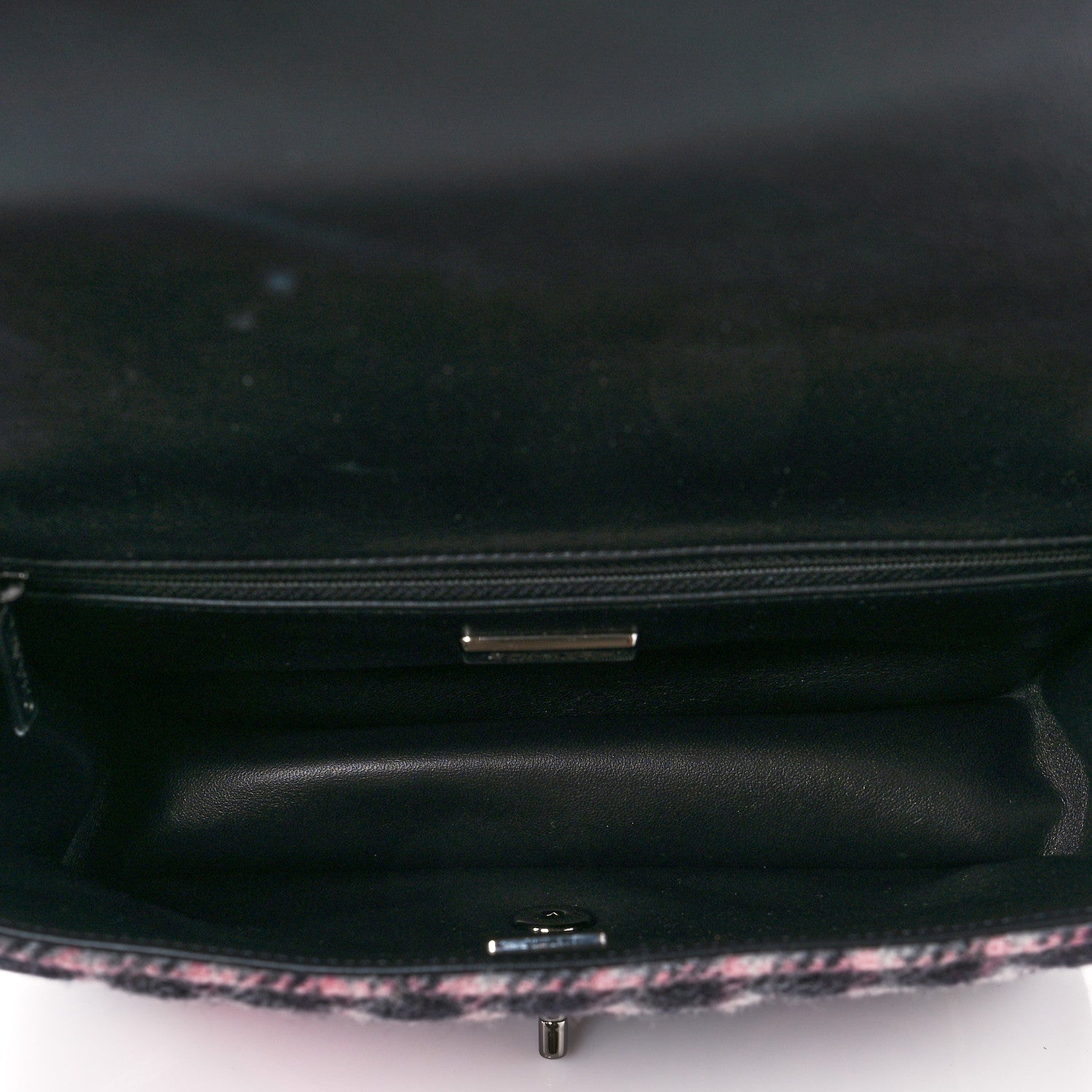 Chanel Wool Patchwork Medium Single Flap Pink Grey 5 of 8